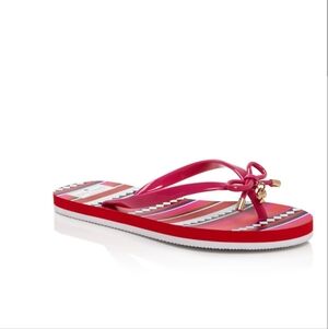 Kate Spade New York Nova Aztec Print Pink Bow Flip Flops Sandals - 8